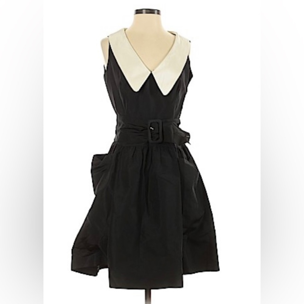 Prada Black with White Collar Cocktail Dress